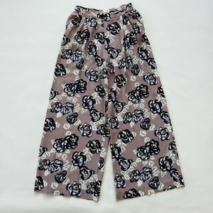 Samuji Womens Wide Leg Trousers Size 38 US 2 XS Crepe Floral Pleats Pockets